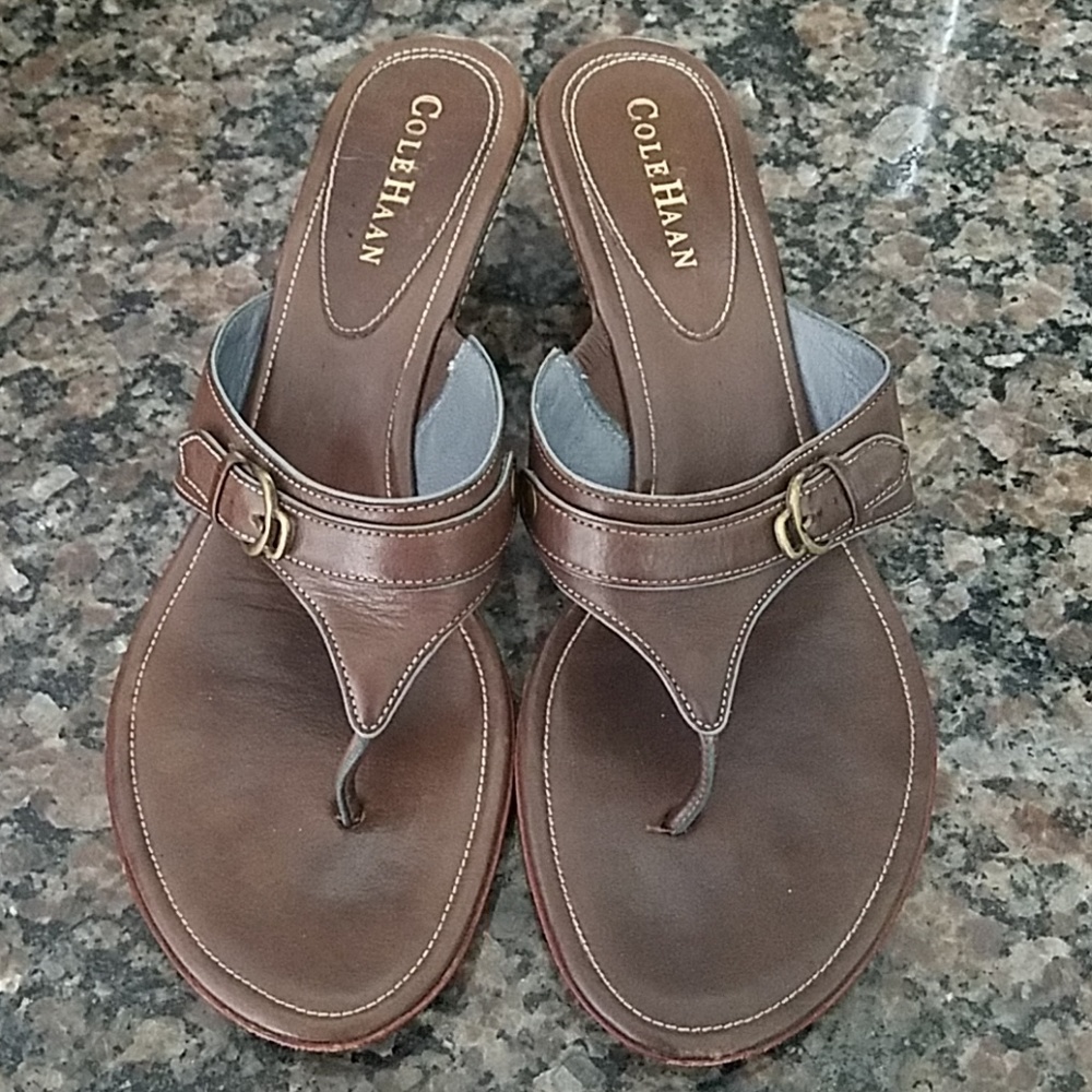 Cole Haan Brown Kitten Heel Sandles
